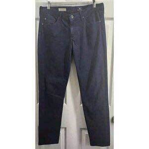 Adriano Goldschmied The Stevie Ankle Slim Straight Navy Velvet Pants 29